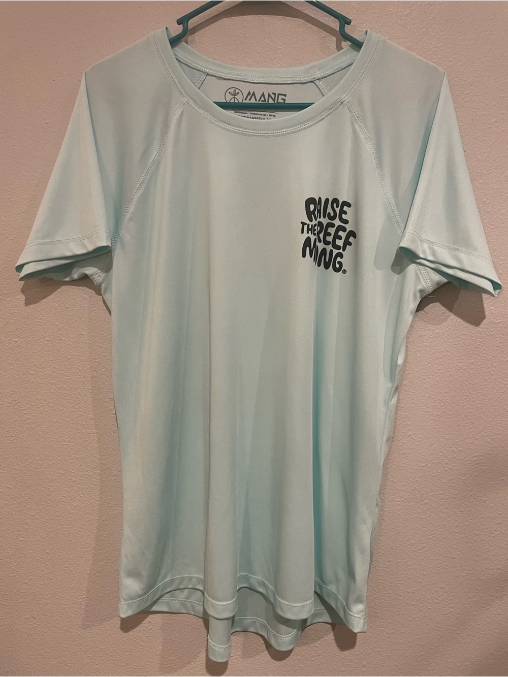 MANG Light Aqua Short Sleeve Tee with Back Graphic